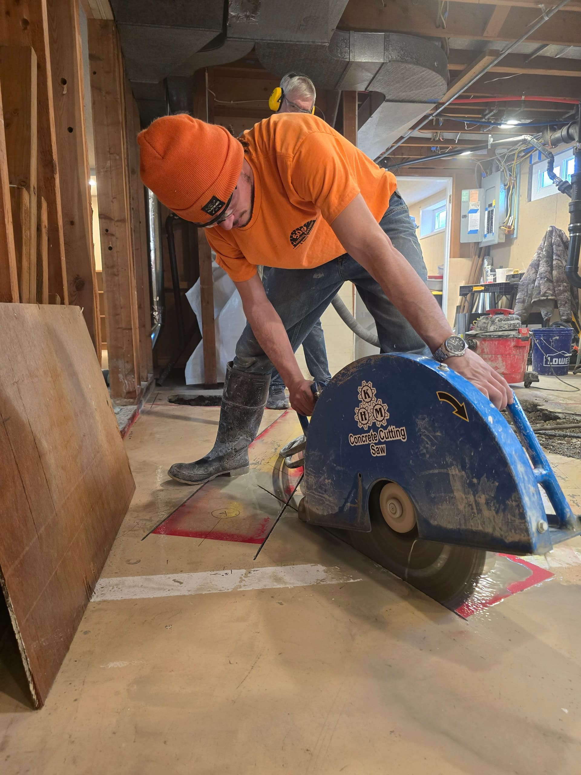 Basement Concrete Cutting for Plumbing Rough-In image