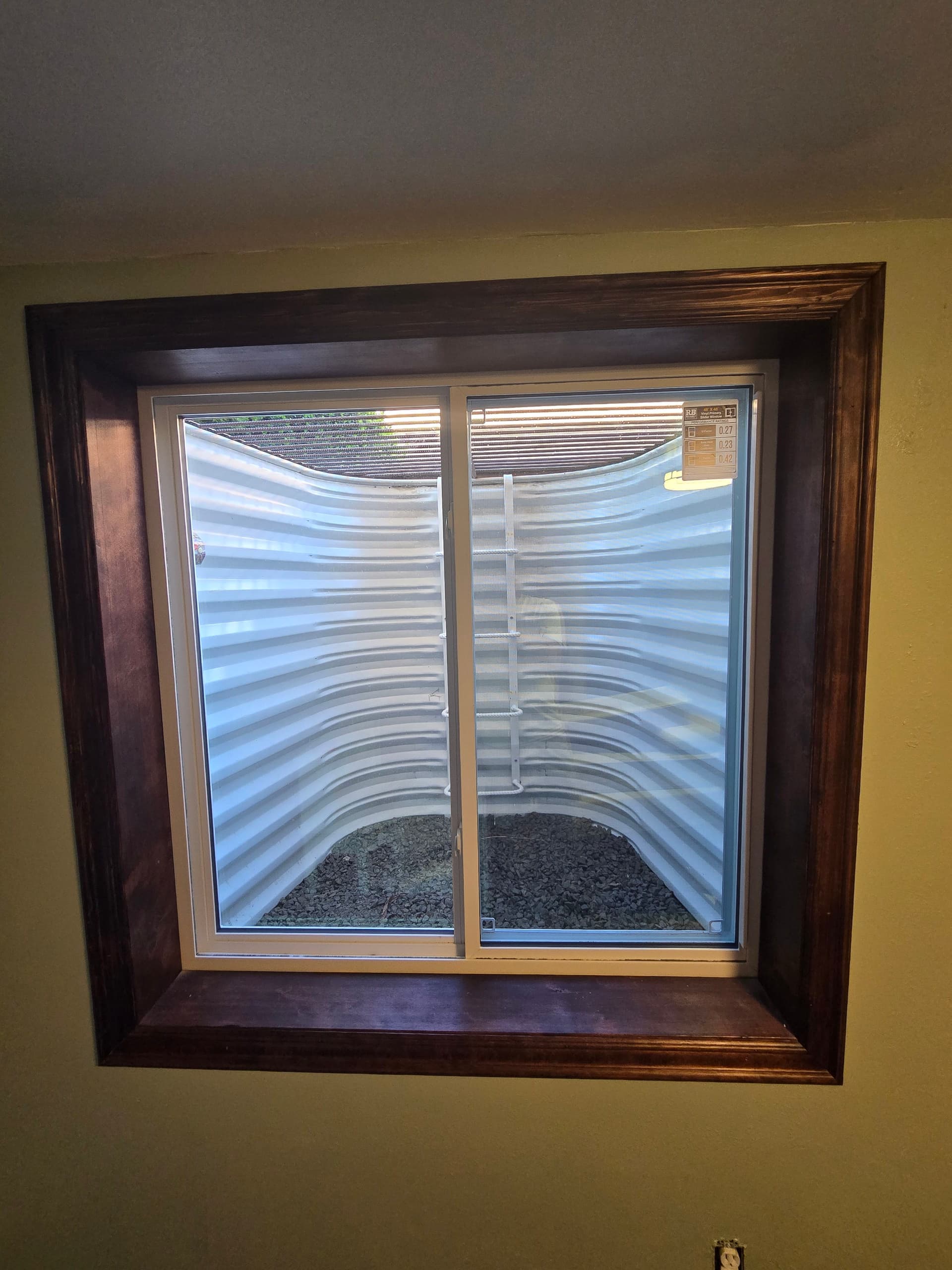 Gallery photos for Egress Window Install with Custom Hemlock Casing and Chair Rail Trim: Image #1