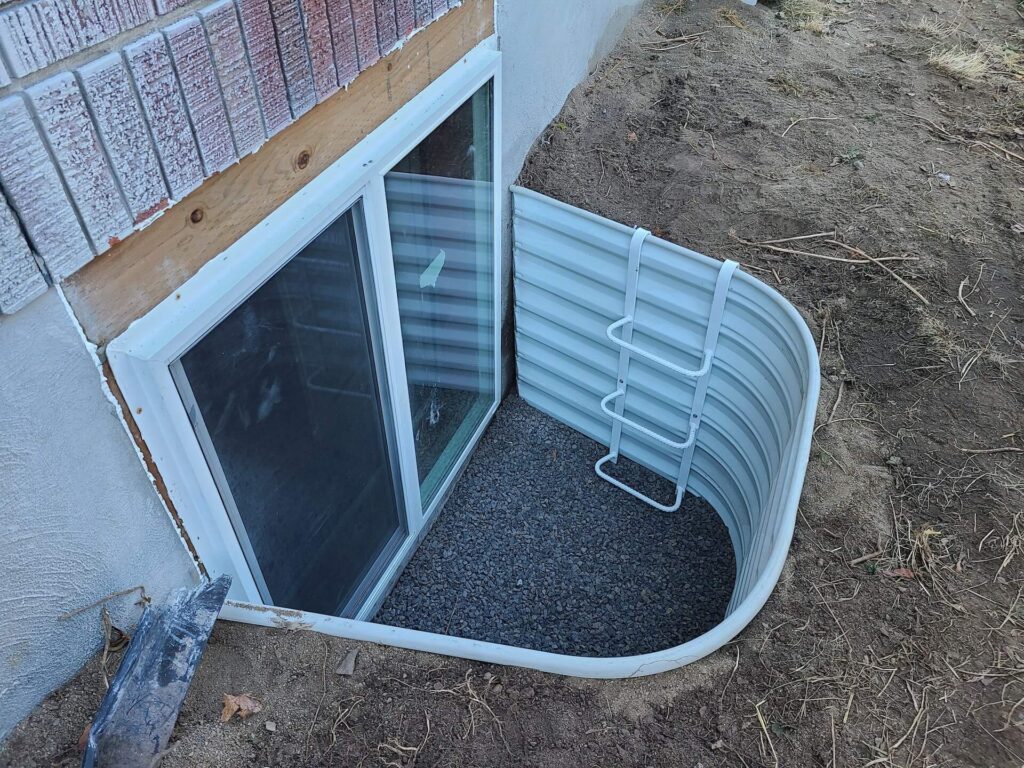 Image of egress window completion on residence